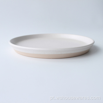 Wholesale cerâmico dinnerware cor branca esmalte esmalteada